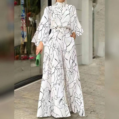 Women's Jumpsuit Pocket Print Floral Stand Collar Streetwear DailySale
