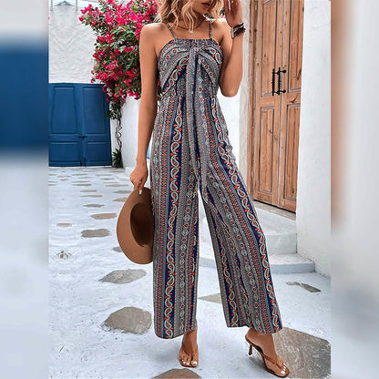 Women's Jumpsuit Pocket Print Geometric Square DailySale