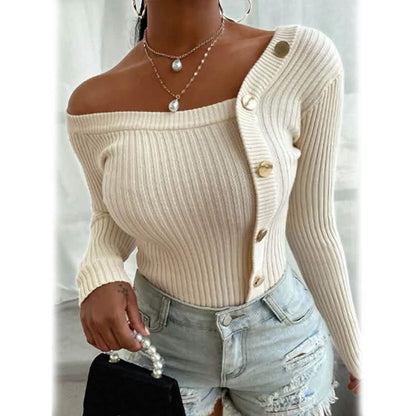 Women's Knitted Solid Color Pullover Sweater DailySale