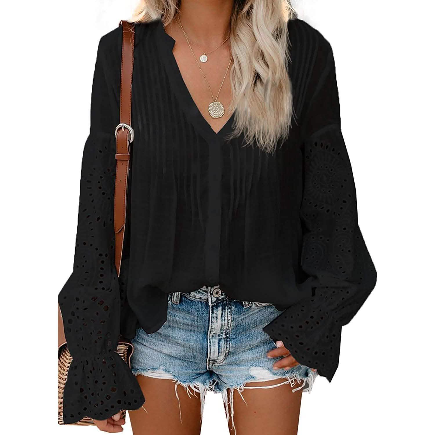 Women's Lace Crochet V-Neck Top DailySale