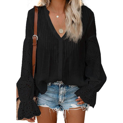 Women's Lace Crochet V-Neck Top DailySale