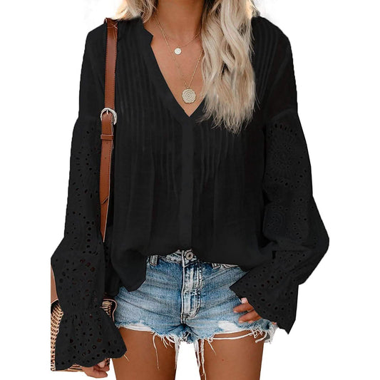 Women's Lace Crochet V-Neck Top DailySale