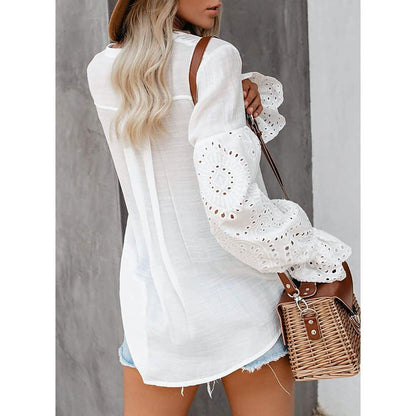 Women's Lace Crochet V-Neck Top DailySale
