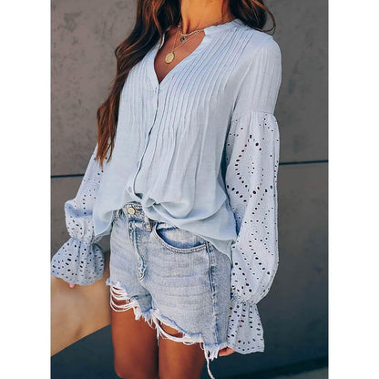 Women's Lace Crochet V-Neck Top DailySale
