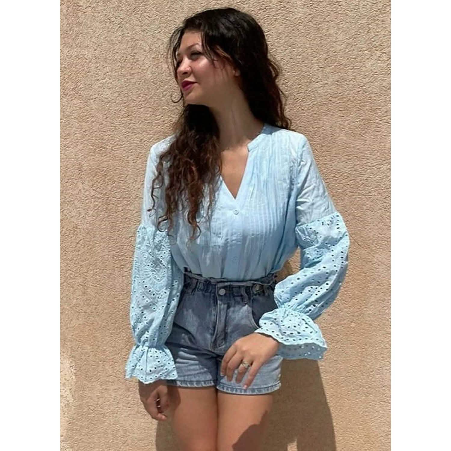 Women's Lace Crochet V-Neck Top DailySale
