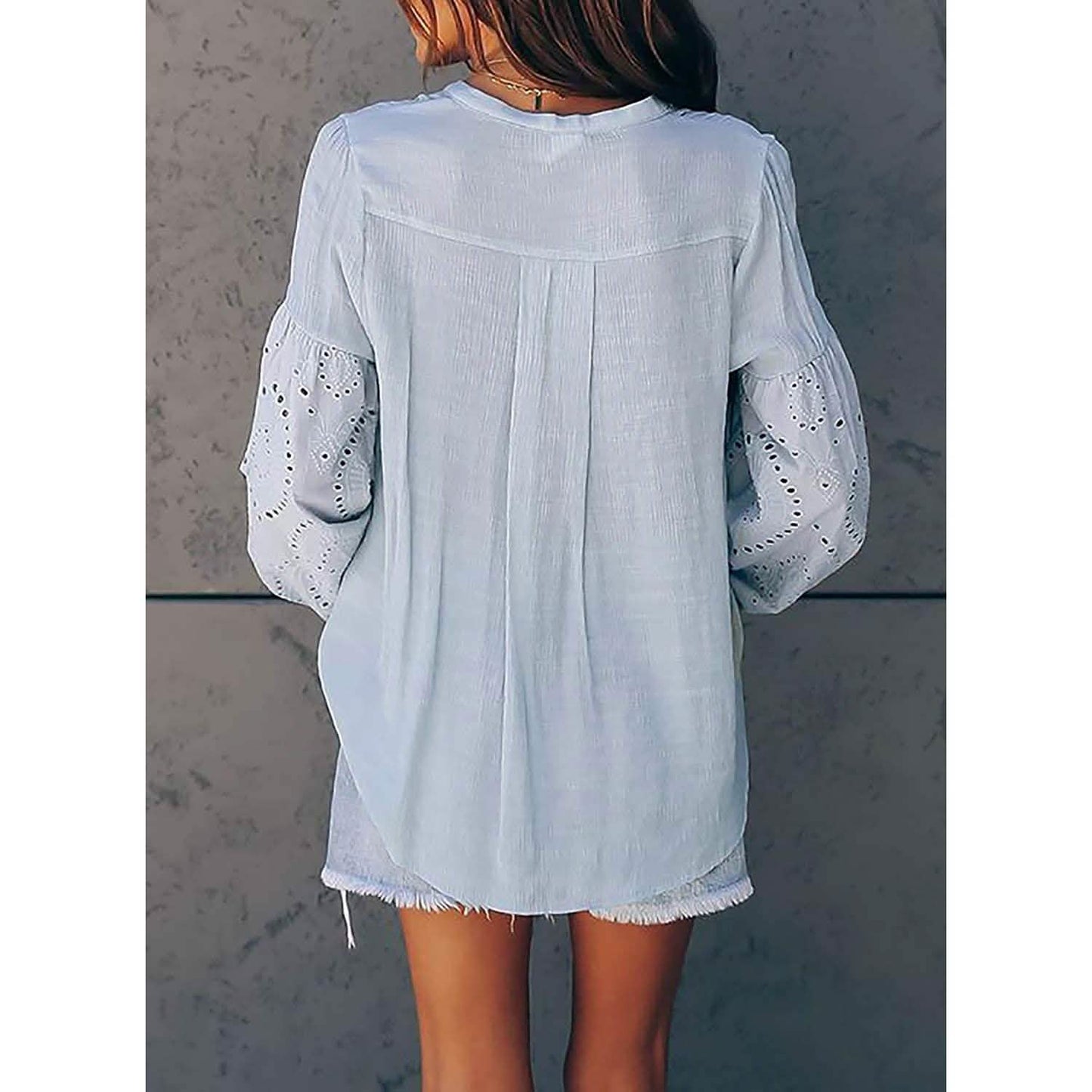 Women's Lace Crochet V-Neck Top DailySale