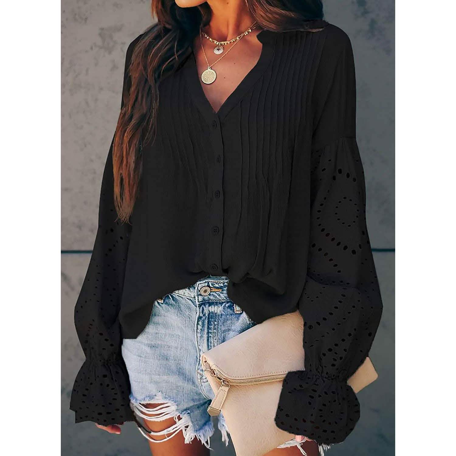 Women's Lace Crochet V-Neck Top DailySale