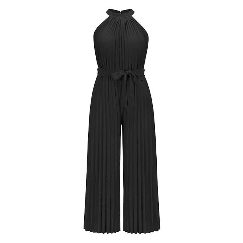 Women's Lace-Up Halter Casual Wide-Leg Jumpsuit DailySale