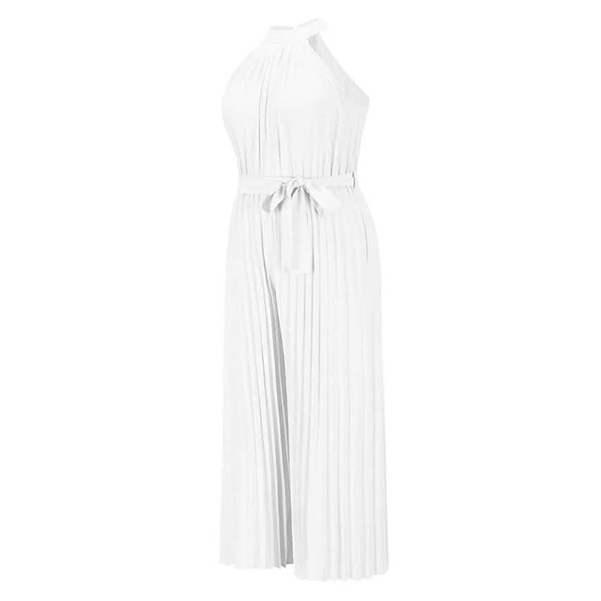 Women's Lace-Up Halter Casual Wide-Leg Jumpsuit DailySale