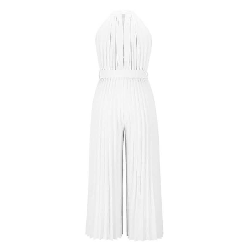 Women's Lace-Up Halter Casual Wide-Leg Jumpsuit DailySale