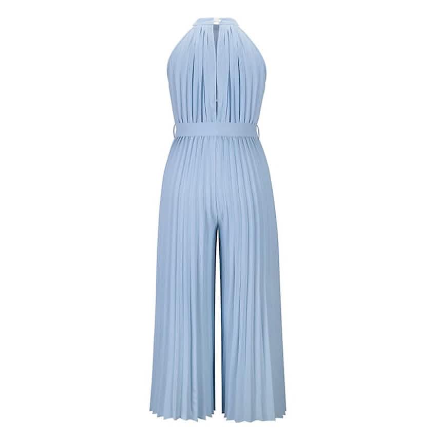 Women's Lace-Up Halter Casual Wide-Leg Jumpsuit DailySale