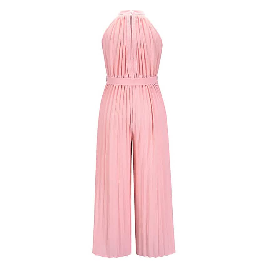 Women's Lace-Up Halter Casual Wide-Leg Jumpsuit DailySale