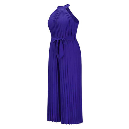 Women's Lace-Up Halter Casual Wide-Leg Jumpsuit DailySale