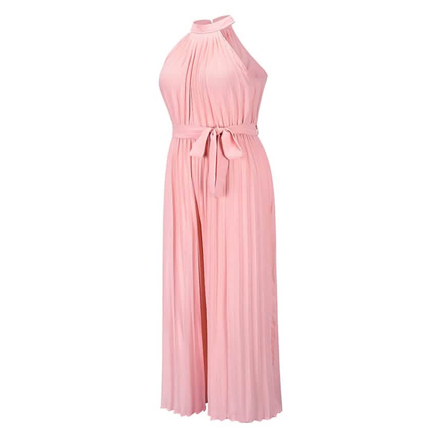 Women's Lace-Up Halter Casual Wide-Leg Jumpsuit DailySale