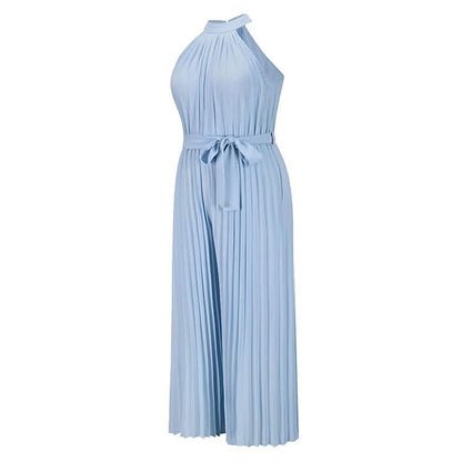 Women's Lace-Up Halter Casual Wide-Leg Jumpsuit DailySale