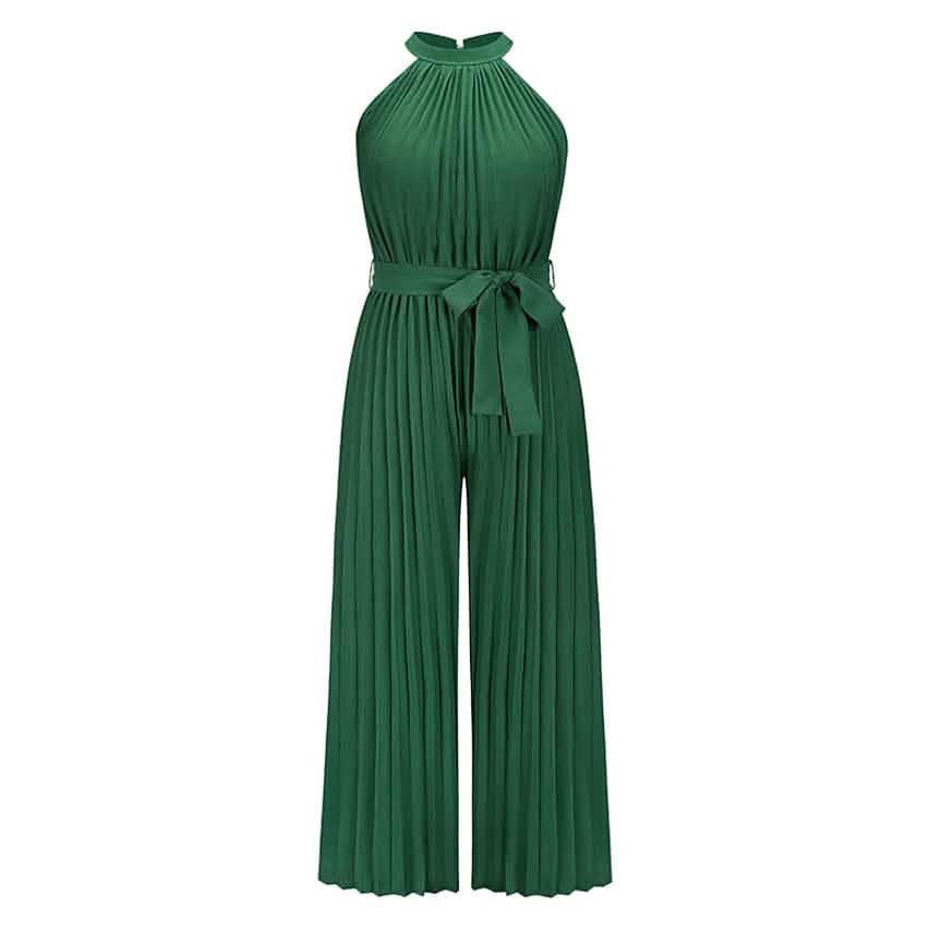 Women's Lace-Up Halter Casual Wide-Leg Jumpsuit DailySale