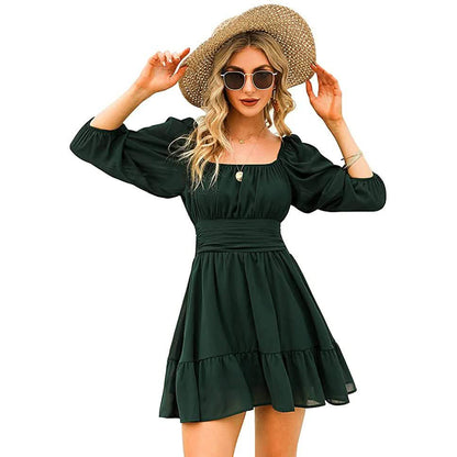 Women's Lantern Sleeve Tie Back Mini Dress DailySale