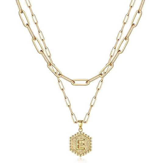 Women's Layered Initial Necklace Letter Pendant DailySale