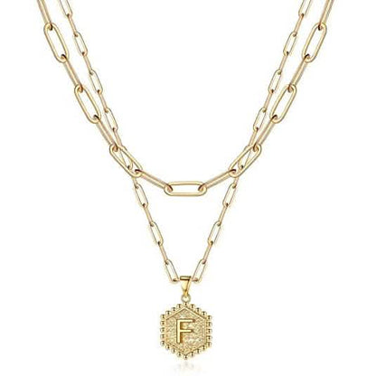 Women's Layered Initial Necklace Letter Pendant DailySale