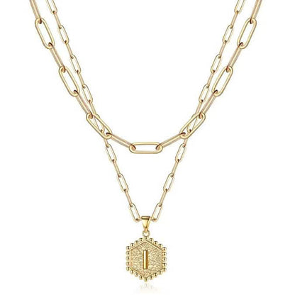 Women's Layered Initial Necklace Letter Pendant DailySale