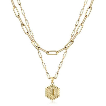 Women's Layered Initial Necklace Letter Pendant DailySale