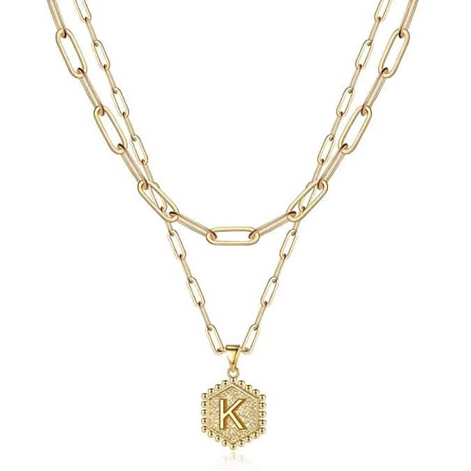 Women's Layered Initial Necklace Letter Pendant DailySale