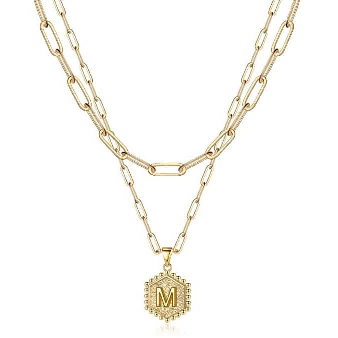 Women's Layered Initial Necklace Letter Pendant DailySale