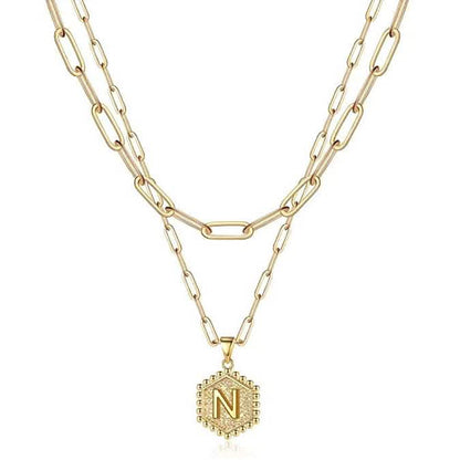 Women's Layered Initial Necklace Letter Pendant DailySale