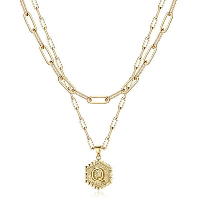 Women's Layered Initial Necklace Letter Pendant DailySale