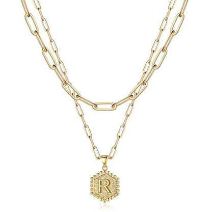 Women's Layered Initial Necklace Letter Pendant DailySale