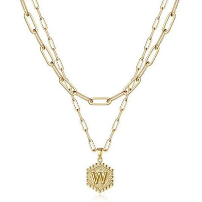 Women's Layered Initial Necklace Letter Pendant DailySale