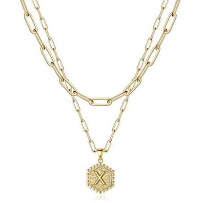 Women's Layered Initial Necklace Letter Pendant DailySale