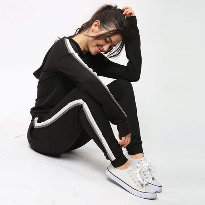 Women's Lightweight Elastic Sweat Pants Varsity Joggers with Drawstring Tie DailySale