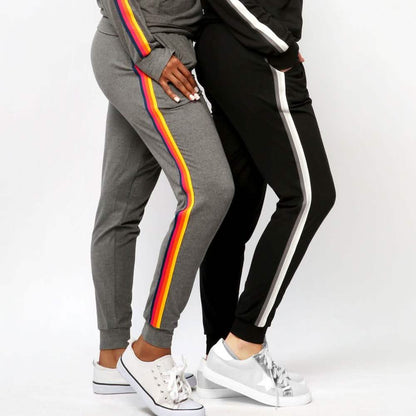 Women's Lightweight Elastic Sweat Pants Varsity Joggers with Drawstring Tie DailySale