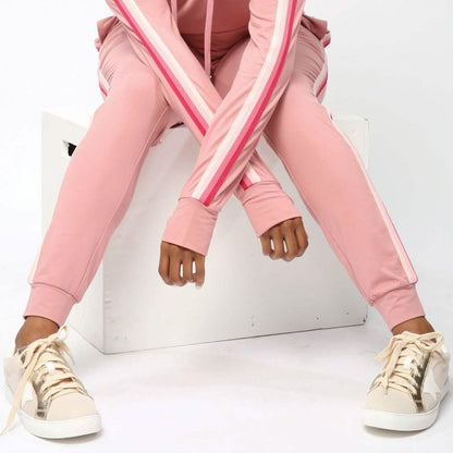 Women's Lightweight Elastic Sweat Pants Varsity Joggers with Drawstring Tie DailySale
