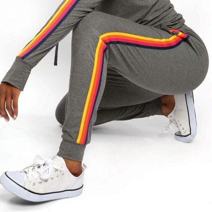 Women's Lightweight Elastic Sweat Pants Varsity Joggers with Drawstring Tie DailySale