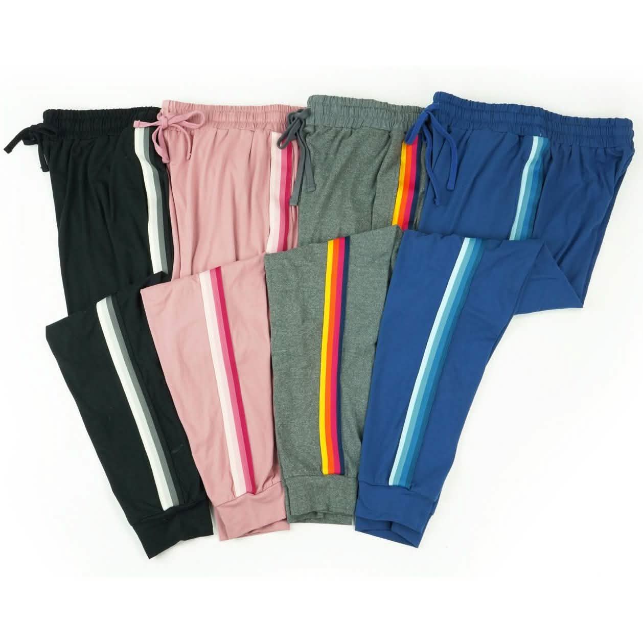 Women's Lightweight Elastic Sweat Pants Varsity Joggers with Drawstring Tie DailySale