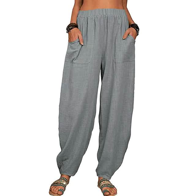 Women's Linen High Waist Wide Leg Pants DailySale