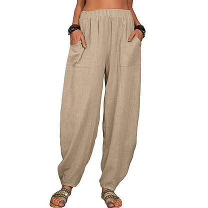 Women's Linen High Waist Wide Leg Pants DailySale