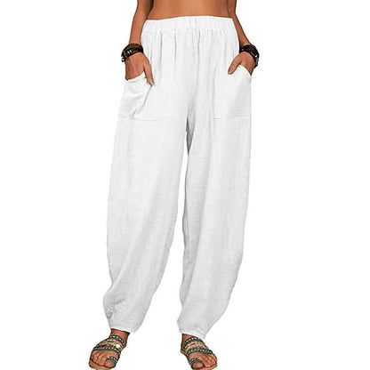 Women's Linen High Waist Wide Leg Pants DailySale