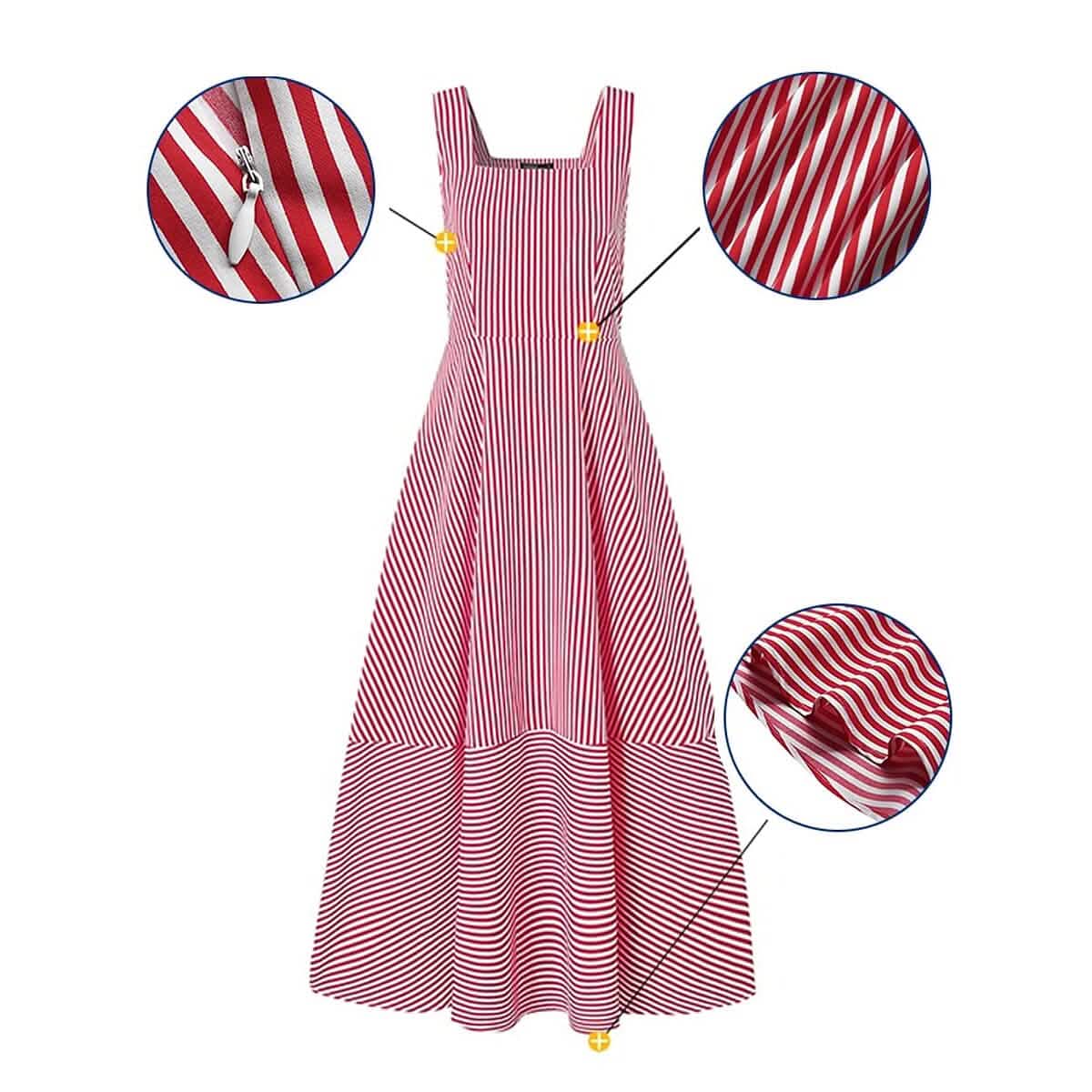 Women's Long A Line Striped Maxi Dress DailySale