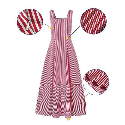 Women's Long A Line Striped Maxi Dress DailySale