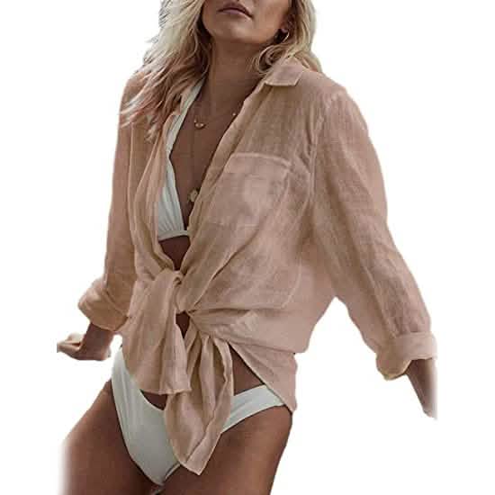 Women's Long Sleeve Beach Shirt Blouse DailySale