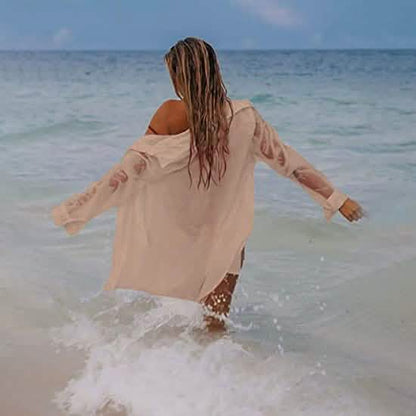 Women's Long Sleeve Beach Shirt Blouse DailySale