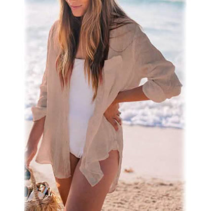 Women's Long Sleeve Beach Shirt Blouse DailySale