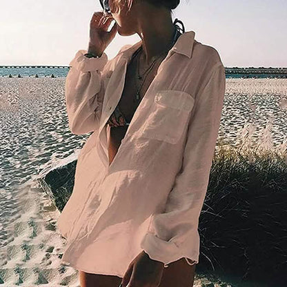 Women's Long Sleeve Beach Shirt Blouse DailySale