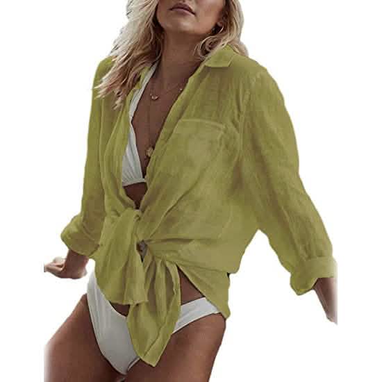 Women's Long Sleeve Beach Shirt Blouse DailySale