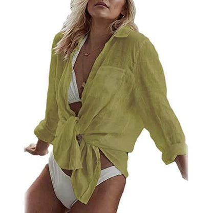 Women's Long Sleeve Beach Shirt Blouse DailySale