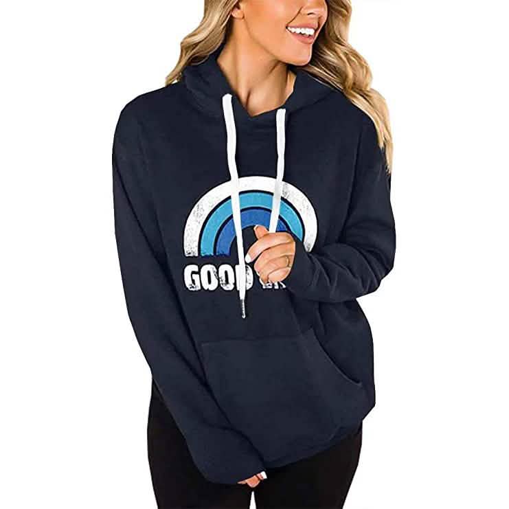 Women's Long Sleeve Casual Graphic Tee Hoodies DailySale