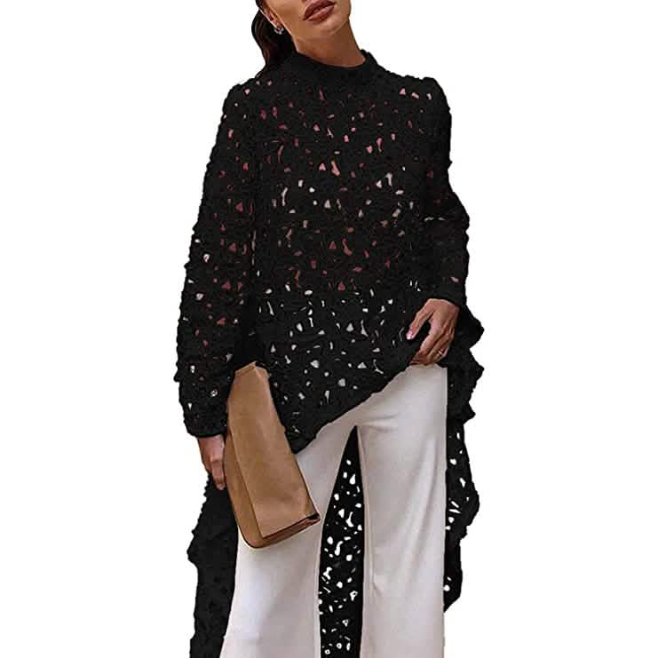 Women's Long Sleeve Crew Neck Casual Top Shirt Dress DailySale